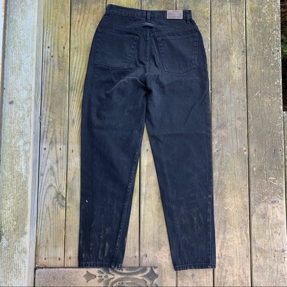 Vintage 90s Black 100% Cotton High Waisted Straight Leg Casual Denim Mom Jeans - Picture 12 of 16